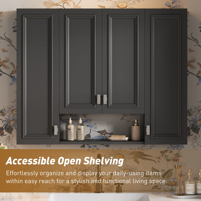Wall Mounted Bathroom Cabinet With 5 Adjustable Shelves