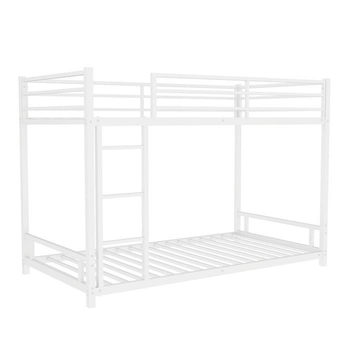 Bunk Bed With Noise Reduction And Safety Guardrail