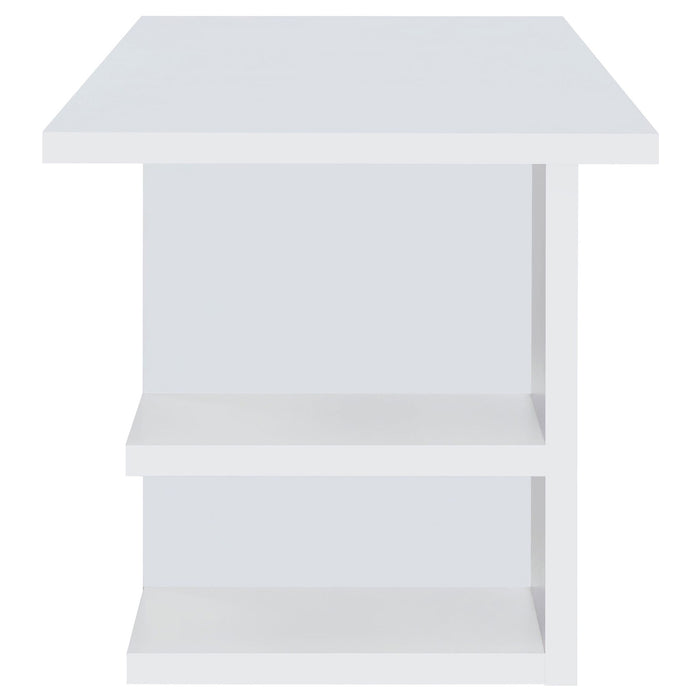Hannah - 4 Shelf Writing Desk With Open Shelving - White