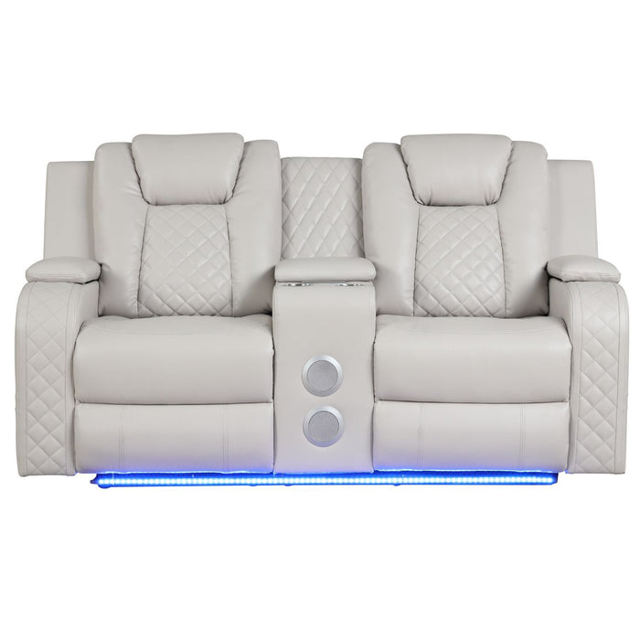 Benz - Power Reclining Loveseat With LED Lighting And Built In USB