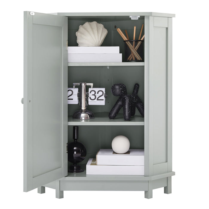 Bathroom Cabinet Triangle Corner Storage Cabinet With Adjustable Shelf Modern Style
