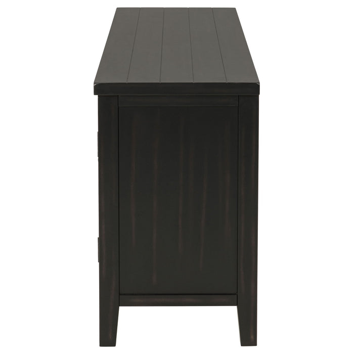 Sutter - 2 Door TV Stand With Mission Design - Dark Brown
