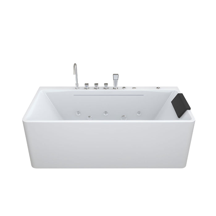 Xavier - Single Massage Bathtub, Equipped With Gfci Plug And Ul Certified Water Pump, Upc Certified Drain - Milk White
