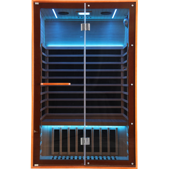 Double Sauna Room With Carbon Heating Plates - American White Oak