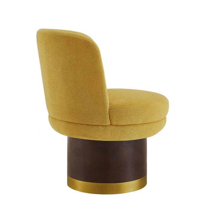 Round Swivel Accent Chair With Ergonomic Backrest For Living Room