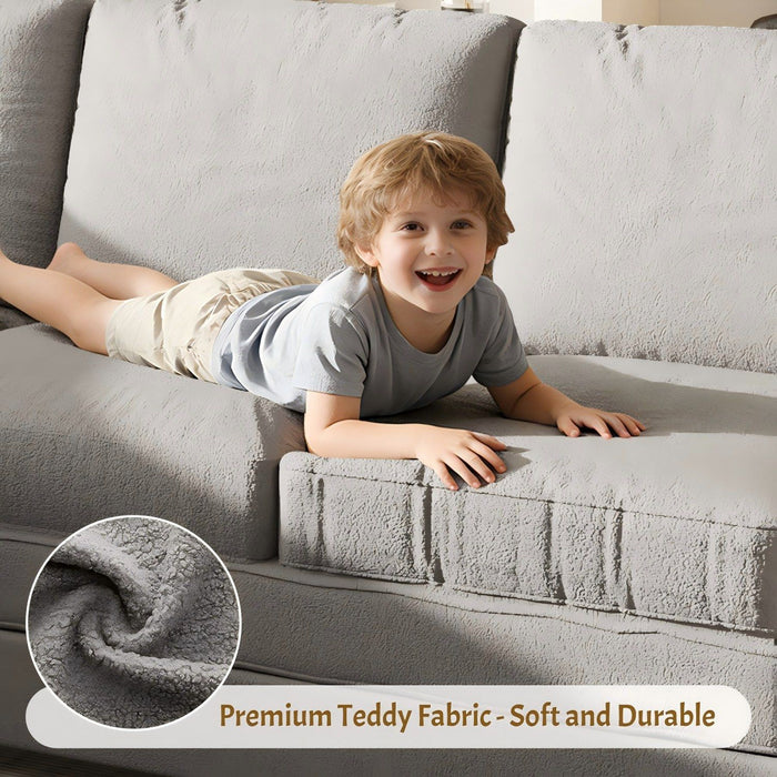 L-Shaped Couch With Pull-Out Bed, Oversize Convertible Sleeper Sofa With Side Pocket & USB Port