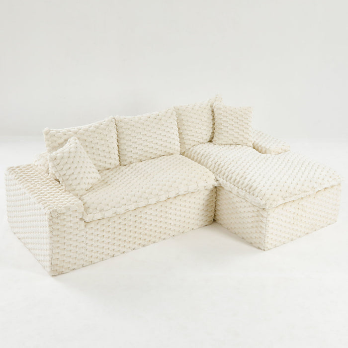 Modular Sofa, Convertible Twin Seat With Chaise Lounge