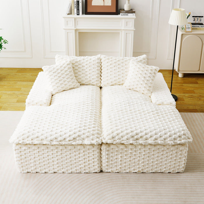 Double Chaise Lounge With Full Compressed Sponge