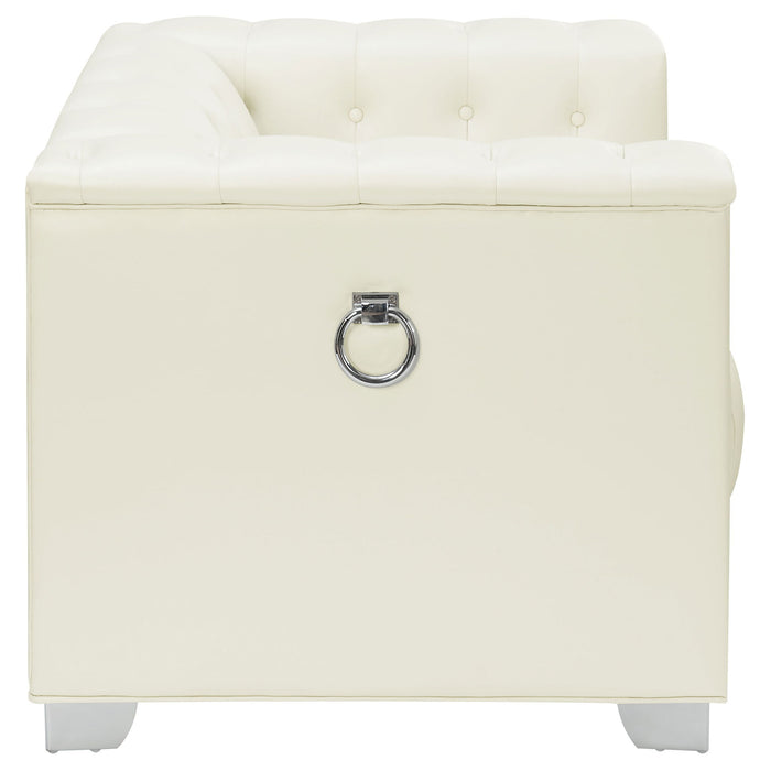Earline - Upholstered Track Arm Accent Chair - White
