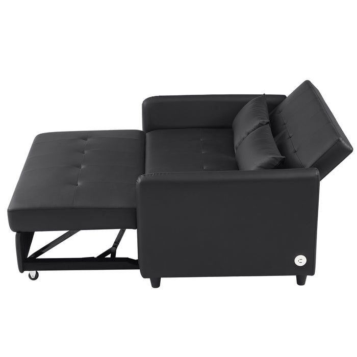 Convertible Sleeper Bed, Adjustable Oversized Armchair With 3 USB Ports