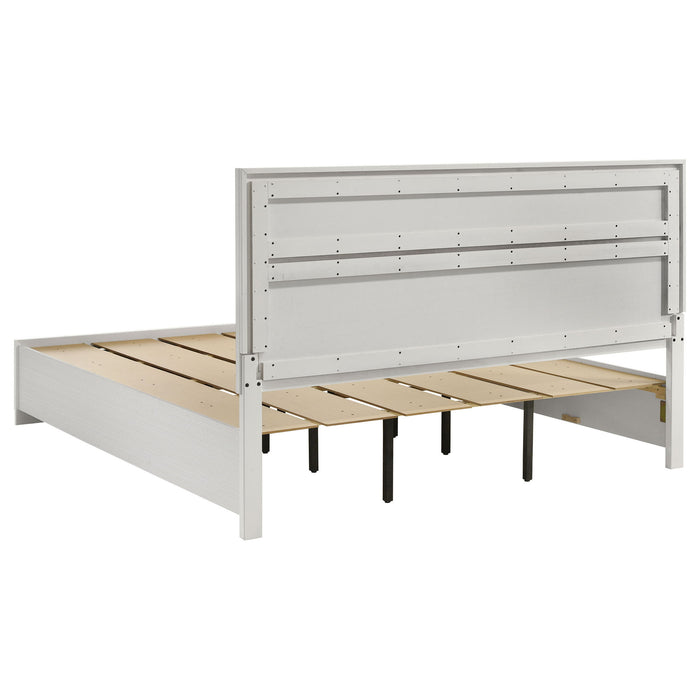 Eastern King Storage Platform Bed With 2 Drawer - White