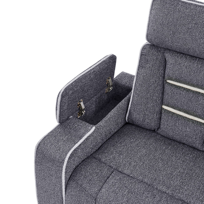 Austin - Console Reclining Loveseat With Storage Arms - Gray