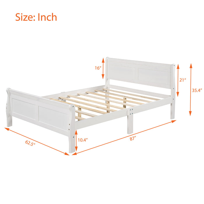 Platform Bed Frame Mattress Foundation Sleigh Bed With Headboard / Footboard / Wood Slat Suppor