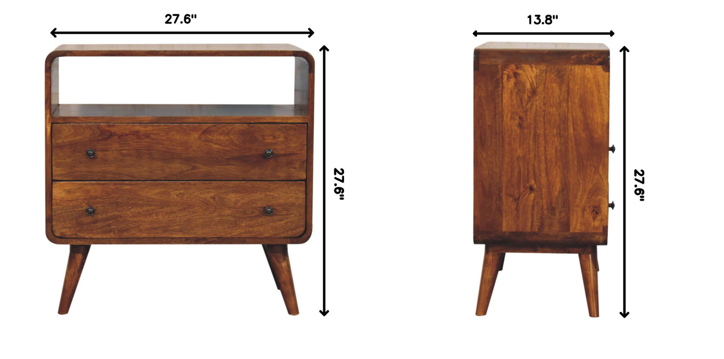 Curved Nordic Charm Console - Brown