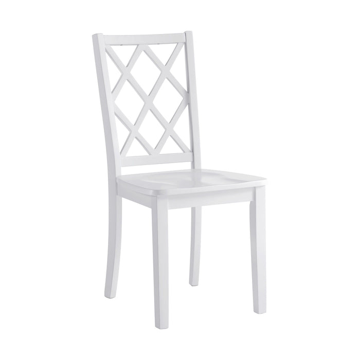 Whitmore - Dining Chair With Lattice Back And Painted Solid Wood - Crisp White