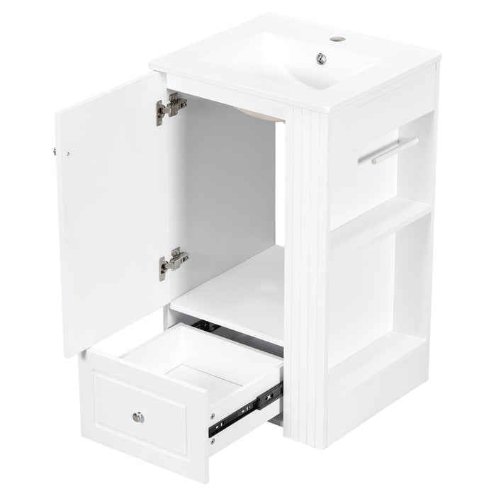 Modern Freestanding Bathroom Vanity With Sink, Soft-Close Drawer, Towel Bar