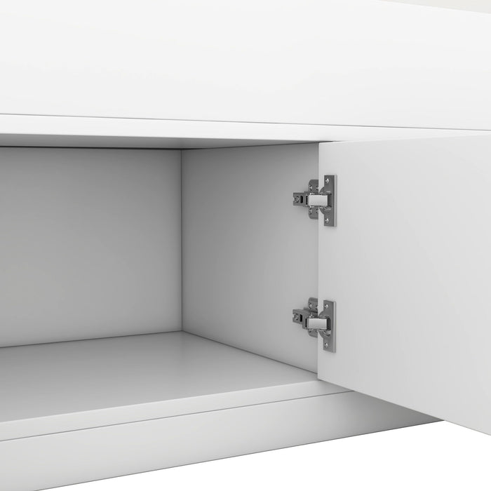 Captain Platform Bed Frame With Storage Bookcases, Shelves, And 4 Drawers