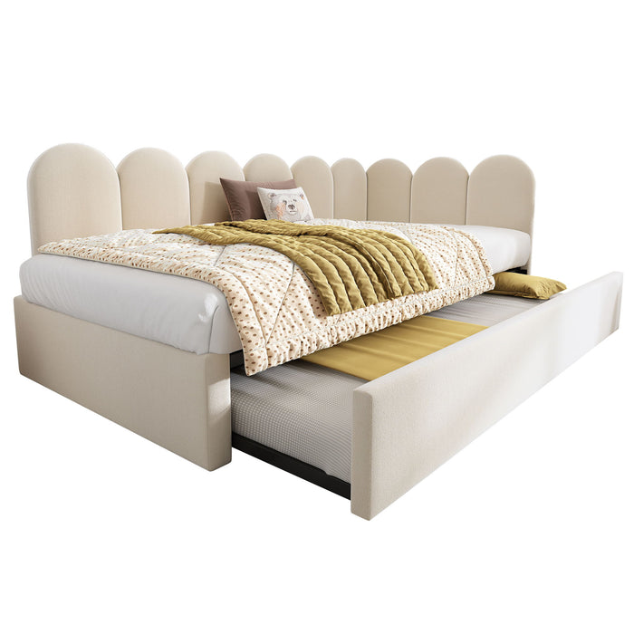 Upholstered Daybed With Pull-Out Bed
