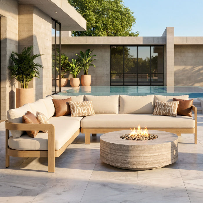 Outdoor Patio Sectional Sofa Set - Oak