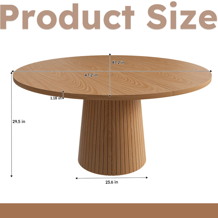 Round Dining Table With Strip Base
