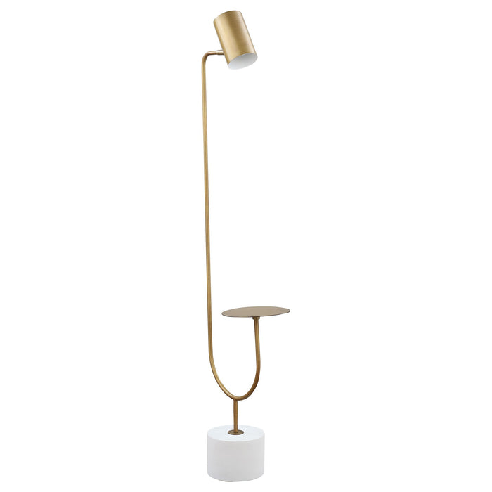 Corletta - Floor Lamp With Round Tray - Antique Brass