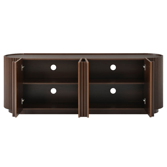 TV Stand With Fluted Tambour Style Door