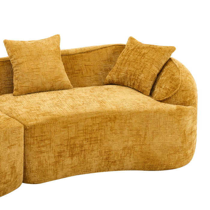 Curved Compressed Sofa, Nordic-Style Design For Living Room