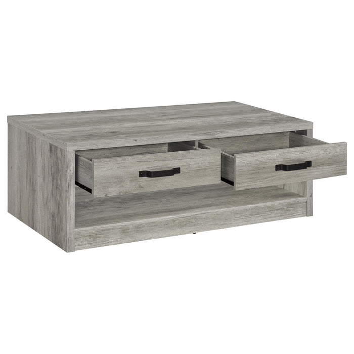 Nuberg - 2 Drawer Coffee Table Rectangular Design - Gray