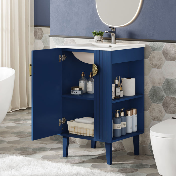 Bathroom Vanity With Sink, Soft-Close Door, Half-Moon Pulls