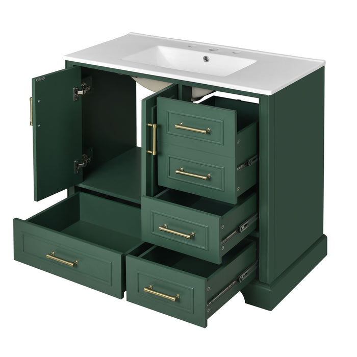 Traditional Bathroom Vanity With Soft Close Doors And Drawers