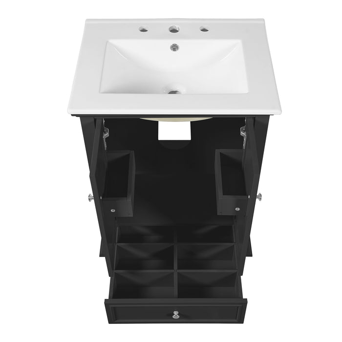 Modern Bathroom Vanity With Sink, Cabinet With Drawer And Dividers, Rectangular Storage Unit