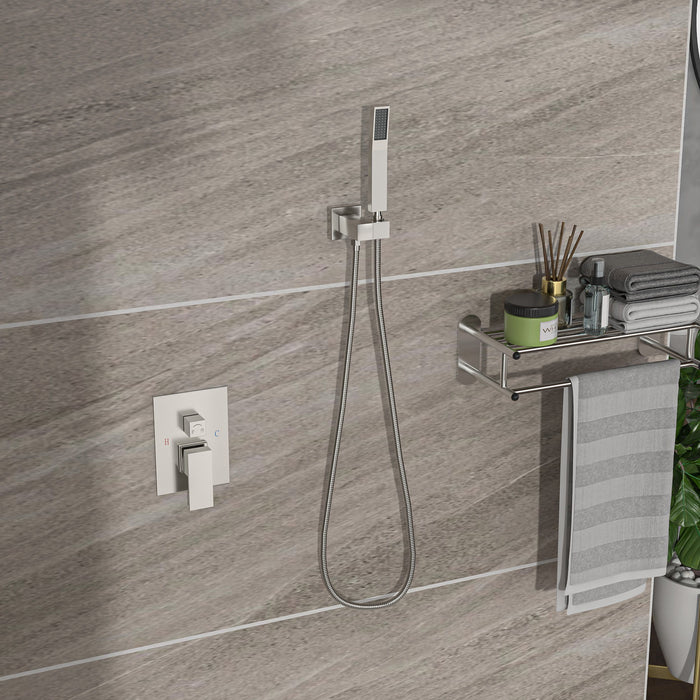 Dual Shower Head System With 12" Square Rain Shower And Rough In Valve