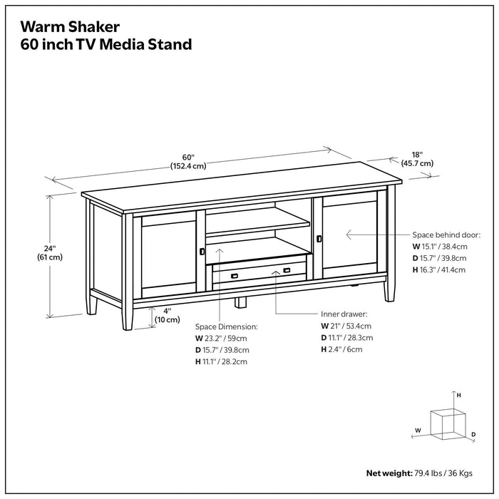 Warm Shaker - TV Media Stand - Brown