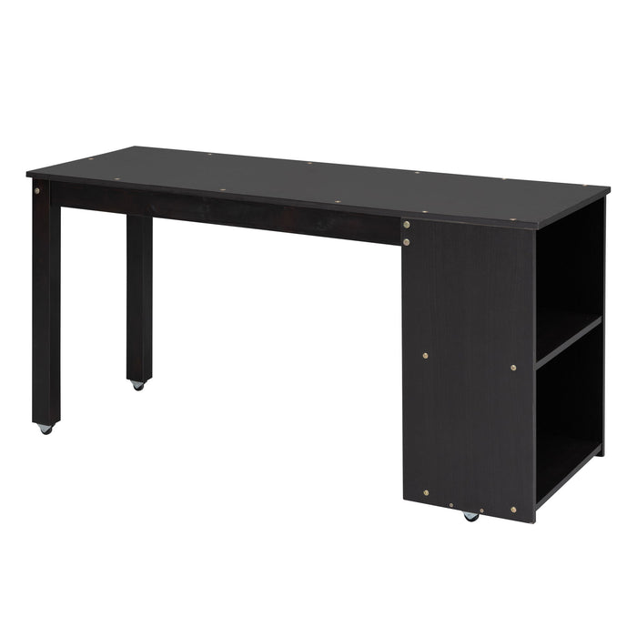 Loft Bed With Retractable Writing Desk And 3 Drawers With Storage Stairs And Shelves