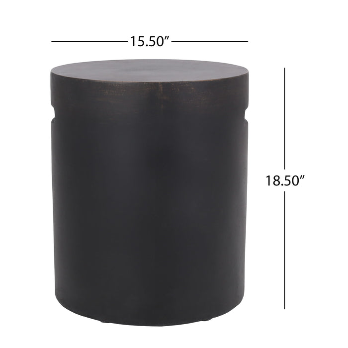 Outdoor End Table With Cutout Handle - Copper