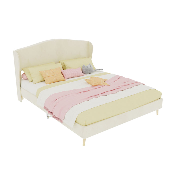 Upholstered Bed, Tufted Headboard, Comfortable Sleep