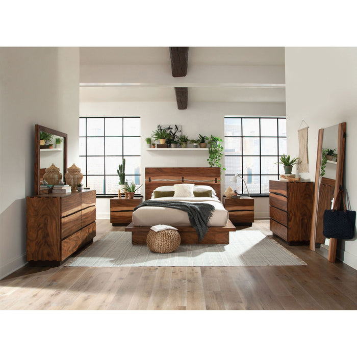 Beverly - Floor Mirror With Live Edge Design - Walnut