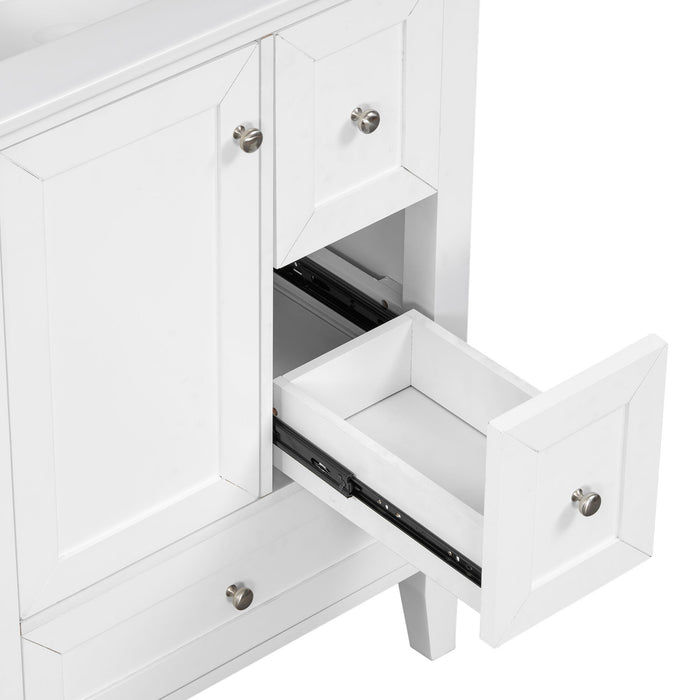 Modern Bathroom Vanity With Sink, Freestanding Cabinet With Drawers And Shelves