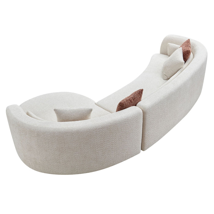 Curved Sectional Sofa, L - Shape Modular Chaise