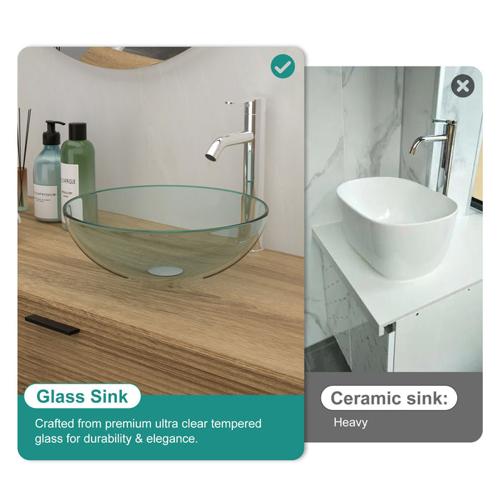 Vessel Sink With Faucet And Pop-Up Drain
