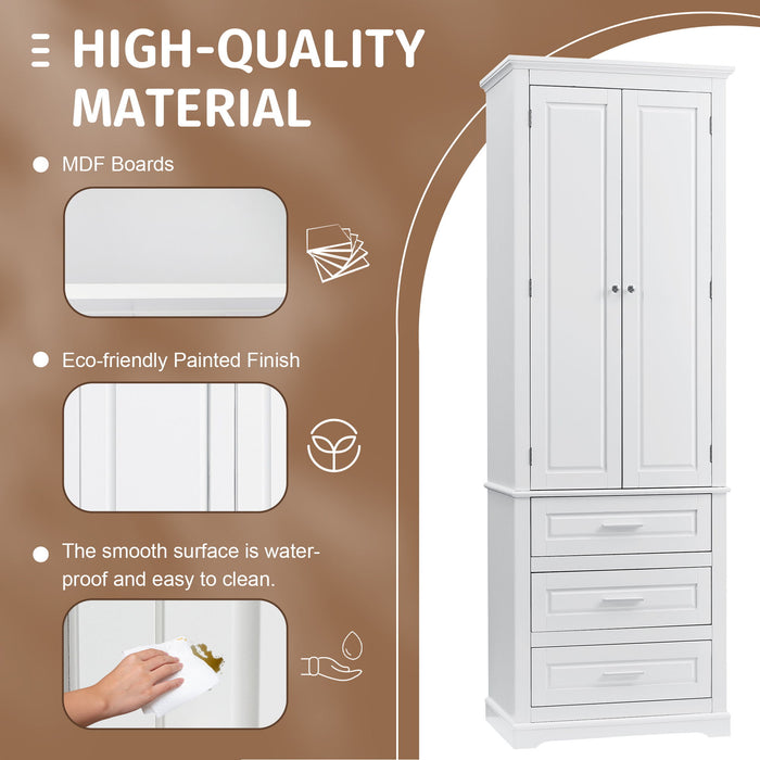 Tall Storage Cabinet With 3 Drawers For Bathroom