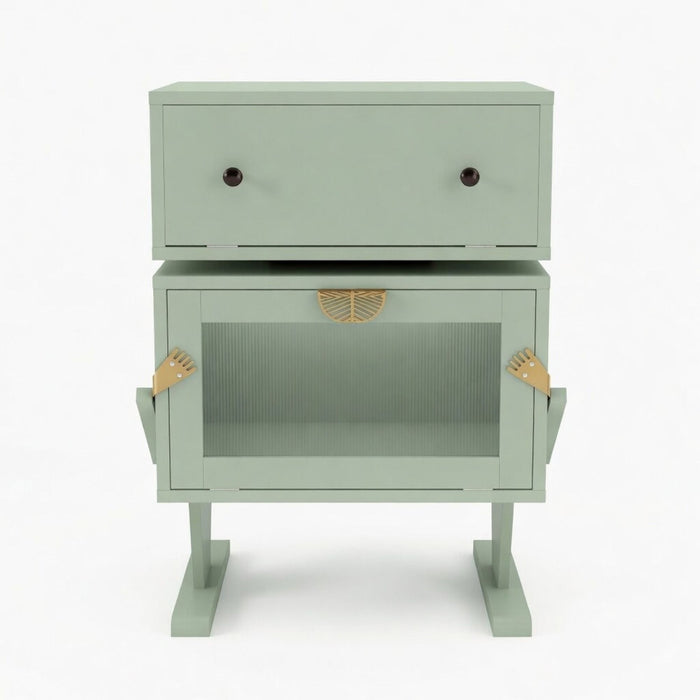 Robot LED Nightstand With 360° Rotating Drawer