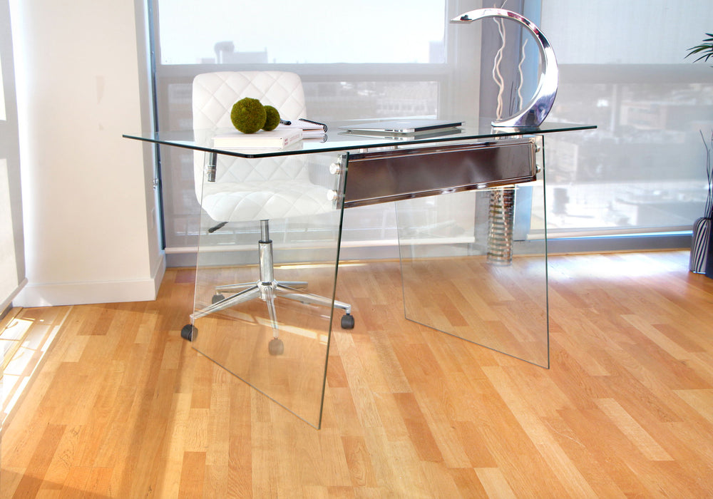Glacier - Contemporary Desk - Clear / Chrome