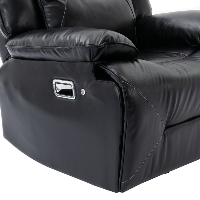 2 Seater Home Theater Recliner Manual Recliner Chair With A LED Light Strip Two Cup Holders And A Storage Box For Living Room
