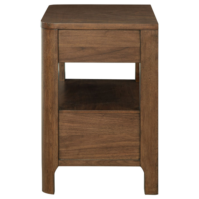 Verona - 2 Drawer Bedside Table With Hidden Storage - Walnut