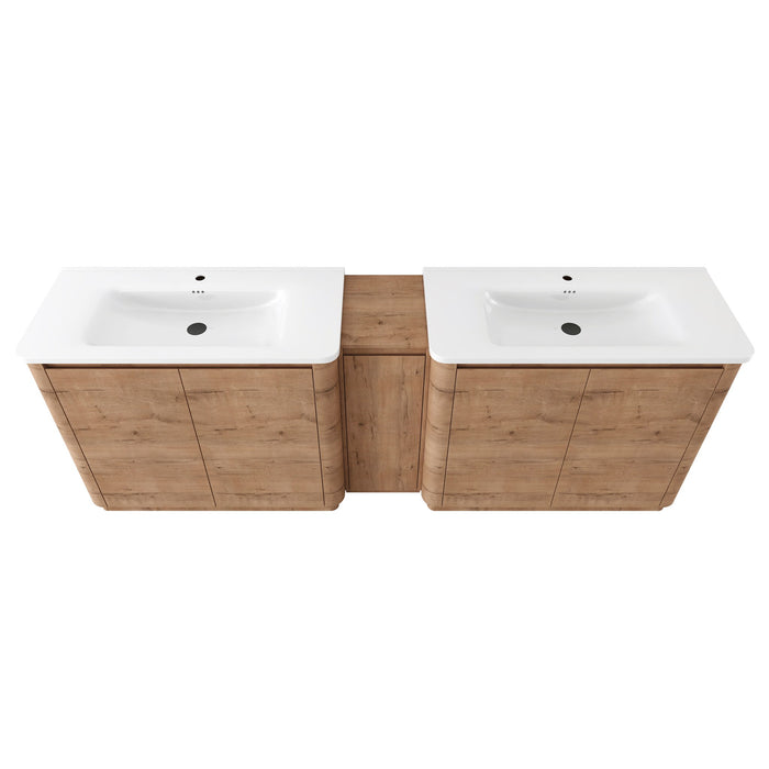 Soft Close Door Freestanding Bathroom Vanity With Sink, 1 Small Storage Cabinet