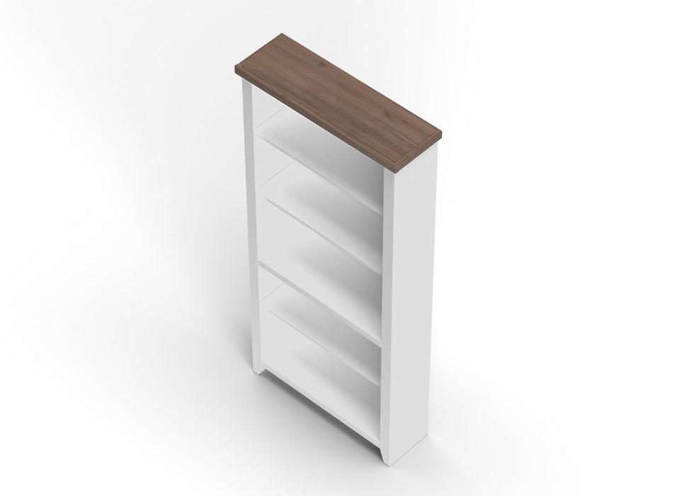 High 5 Shelf Bookcase - Jasmine Whitewash / Barnwood