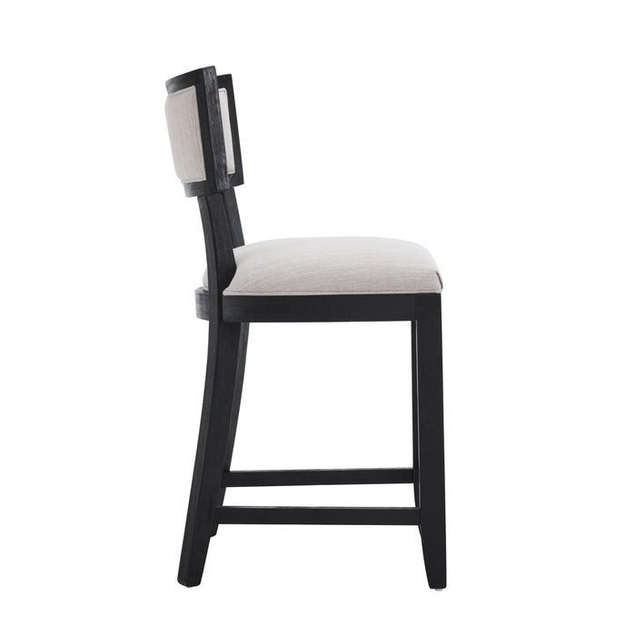 Upholstered Counter Height Bar Stools With Comfy Back (Set of 2)