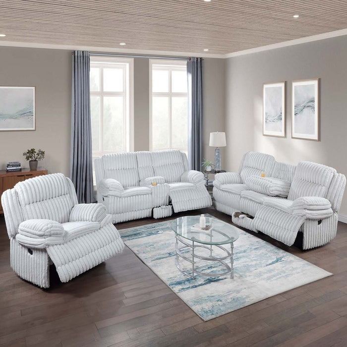 Contemporary Motion Loveseat With Console Storage