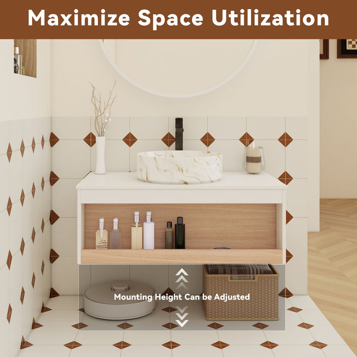 Floating Bathroom Vanity With Vessel Sink